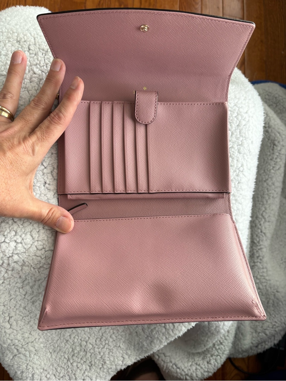 Kate Spade Pink Saffiano Leather Flap Chain Wallet Crossbody Bag - Like New - Picture 8 of 14